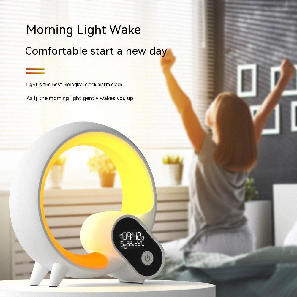 Analog Sunrise Alarm Clock with Bluetooth Audio and Intelligent Wake-Up Colorful Atmosphere Light